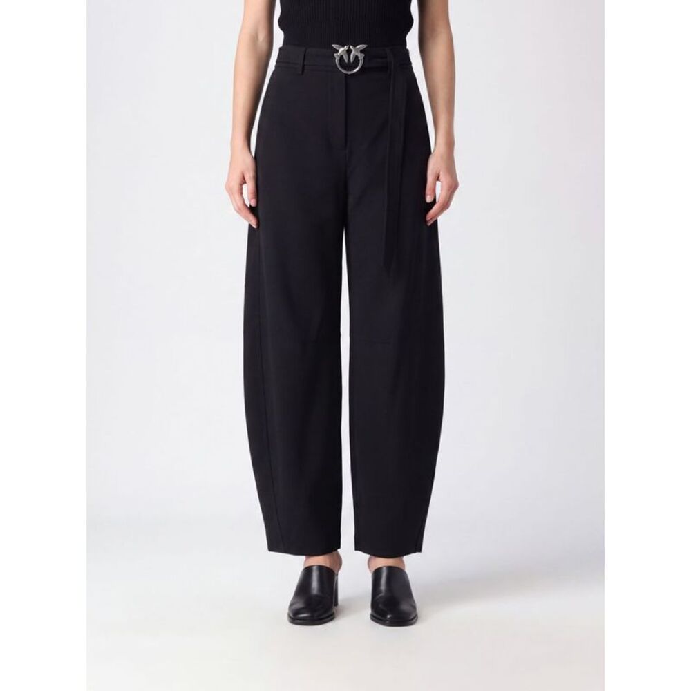 Pinko Women Pinko New Lexy High-Waisted Baggy Trousers With Logo Belt
